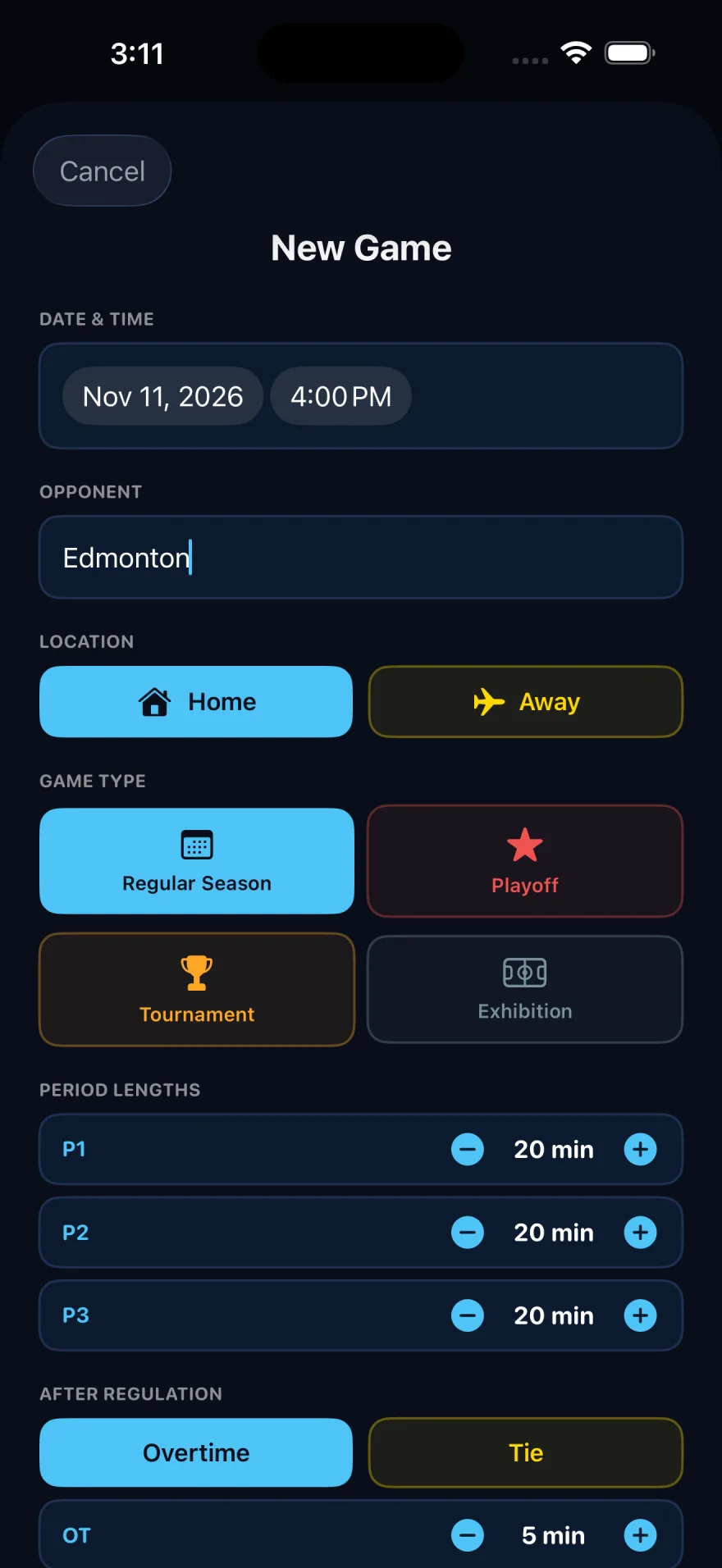 BackCheck Labs Goalie — Start a game
